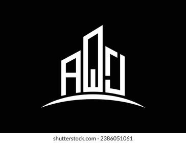 Letter AQJ Building Vektormonogramm Logo Design-Vorlage. Building Shape AQJ Logo.