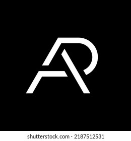Letter AR AP minimal monogram logo