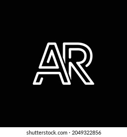 Letter AR creative modern icon logo with black background
