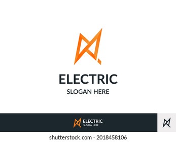Letter AR electric logo design template