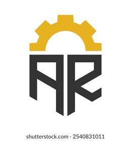 Letter AR Gear Logo Design for Service Center, Repair, Factory, Industrial, Digital and Mechanical Business