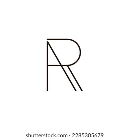 Letter AR line geometric symbol simple logo vector