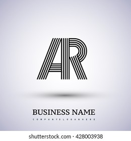 Letter AR linked logo design. Elegant symbol for your business or company identity.