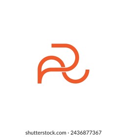 letter ar linked overlapping ribbon logo vector 