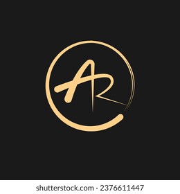 Letter AR Logo. Abstract design font AR for initial logo.