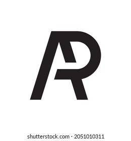 Letter AR logo design template on white background