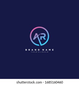 letter AR logo design vector template