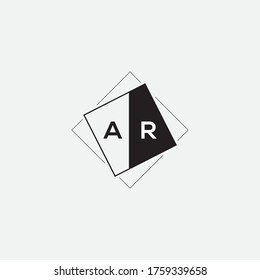 Letter AR logo icon flat and vector design template.