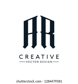 Letter AR Logo. Initial Letter Design Vector Luxury Colors