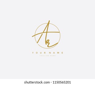 Letter AR Logo Manual Elegant Minimalist Signature Logotype