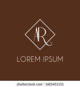 Letter "AR" logo monogram. AR luxury icon design vector