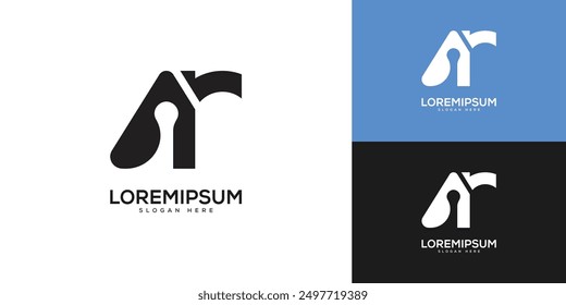 Letter AR Logo Vector Minimal Design Template.