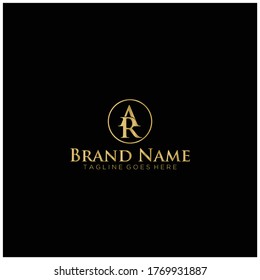 Letter AR luxury logo.Template logo.Luxury logo.Gold logo.