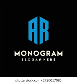 letter AR monogram logo design element vector template