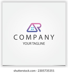 letter ar ra house logo premium elegant template vector eps 10