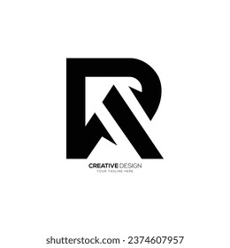 Letter Ar or Ra initial modern unique shape abstract monogram logo