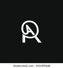 Letter AR RA linked line simple modern logo design. Vector illustration