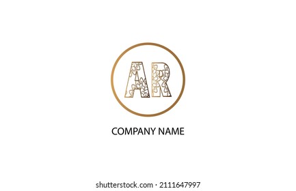 Buchstaben AR oder RA Logo in kreisabstrakter, abstrakter, monogrammatischer Vektorgrafik-Logo-Vorlage