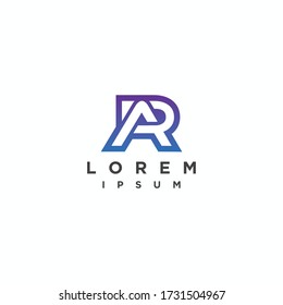 Letter AR RA logo icon design template elements