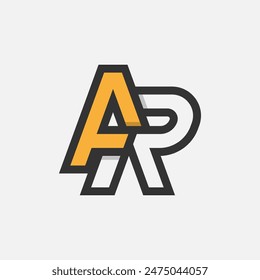 Letter AR or RA Logo, Monogram Logo letter A with R combination, design logo template element, vector illustration