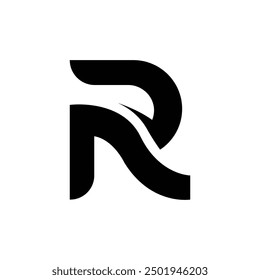 Letter Ar or Ra modern shapes alphabet abstract logo