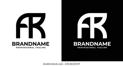 Letter AR or RA Monogram Logo, suitable for any business with AR or RA initials.