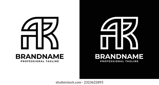 Letter AR or RA Monogram Logo, suitable for any business with AR or RA initials.