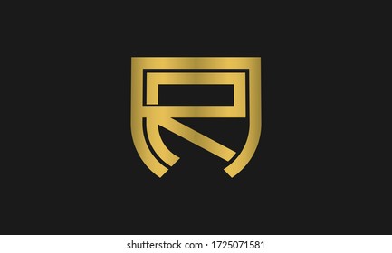 Letra AR, monograma RA y combinación de signos de escudo. Diseño del logotipo de arte de línea. Simboliza fiabilidad, seguridad, potencia, seguridad.