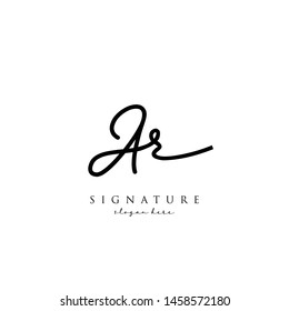 Letter AR Signature Logo Template - Vector