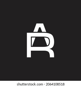 letter ar simple linked font logo vector