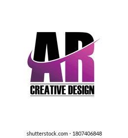 Letter AR simple logo design vector