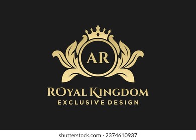 Letter AR template logo Luxury. Monogram alphabet . Beautiful royal initials letter.