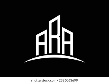 Letter ARA building vector monogram logo design template. Building Shape ARA logo.