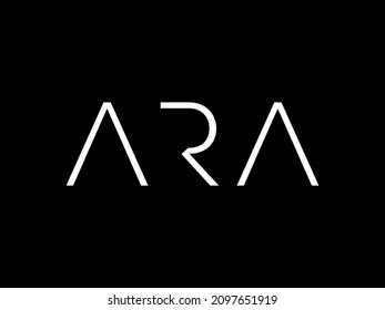 Letter ARA Logo Vector Design Illustration for your Business Identity template. Creative Company Name with slogan brand logo. Unique Letter ARA Logo Icon for monogram . Beautiful Company Logo Idea