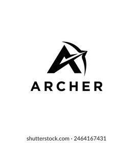 Letter A for archer logo icon vector