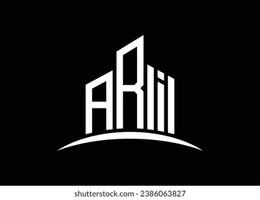 Letter ARI Building Vektorgrafik Monogramm Logo Design Vorlage. Building Shape ARI Logo.