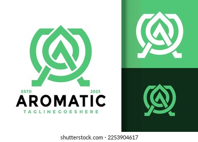 Letter A Aromatic Oil  Logos Design Element Stock Vector Illustration Template
