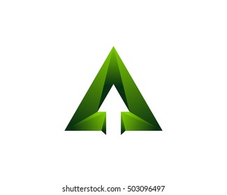 Letter A Arrow 3D Logo Design Template