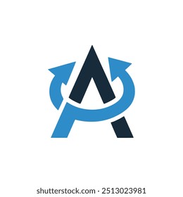 letter A arrow business logo vector illustration template design
