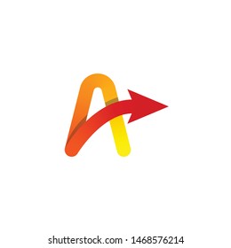 Letter A Arrow dynamic strong flexible for personal, blog, corporate, agency etc Logo Design