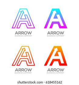 Letter A With Arrow, Finance, Business, Moving, Forward, Logotype