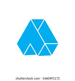 letter a arrow up geometric 3d logo vector