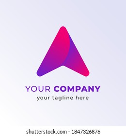 Letter A Arrow Gradient . Abstract Shape. Vector Logo Design Template Element
