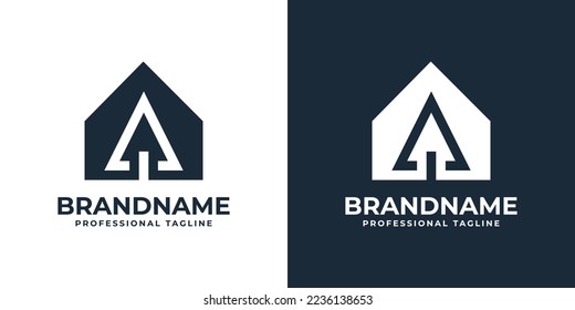 Letter A Arrow Home Logo, suitable for any business related to Online Home with A initials
