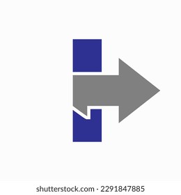 Letter I With Arrow Icon, Financial Growth Logo Design