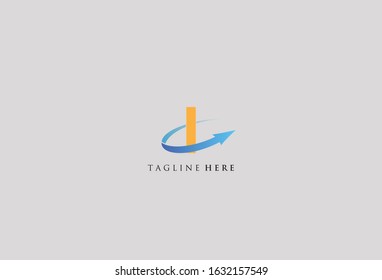 I Letter Arrow Icon Vector Logo Template Illustration Design. Vector Illustration