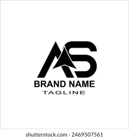 Letter AS with Arrow illustration design template