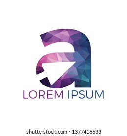 Letter A With Arrow Initial Logo Design. Business and technology logo design template.