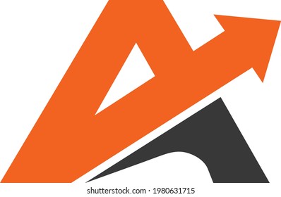 A letter with arrow logo