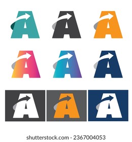 Letra A con flecha - logo, diseño. 